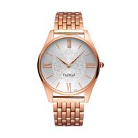 YAZOLE 376 mannen Fashion Business stalen band Band Quartz Wrist Watch (wit)