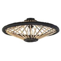 QAZQA Oosterse plafondlamp bamboe met zwart 60 cm - Evalin - thumbnail