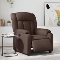 Fauteuil verstelbaar elektrisch kunstleer bruin