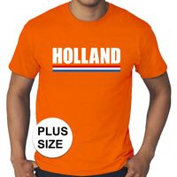 Oranje Holland supporter grote maten shirt heren - thumbnail