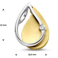 Hanger Fantasie geel-en witgoud-diamant 0,03 crt HSI 15 x 10,5 mm