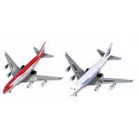 Set van 2x stuks speelgoed vliegtuigjes van 14 cm   -