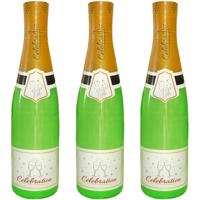 3x Stuks grote opblaasbare champagne fles - Oud en Nieuw - decoratie - 180 cm
