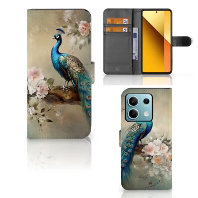 Telefoonhoesje | Met pasjeshouder | voor Xiaomi Redmi Note 13 5G Vintage Pauwen
