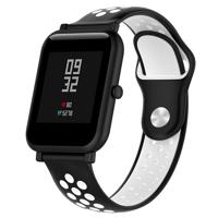 Dubbele kleur siliconen Sport polsband voor Huawei Watch serie 1 18mm (zwart wit)