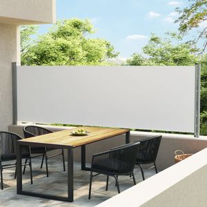 VidaXL Tuinscherm uittrekbaar 140x600 cm crème