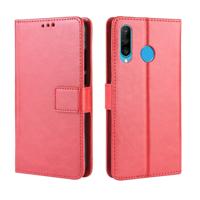 Retro gekke paard textuur horizontale flip lederen geval voor Galaxy M30 met houder & card slots > fotolijst (rood)