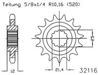 ESJOT Sprocket 520 14z standard