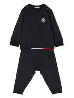 Moncler Enfant survêtement à patch logo - Bleu