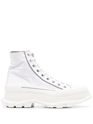 Alexander McQueen bottines à bout rond - Blanc