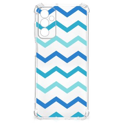 Samsung Galaxy M13 4G | M23 Doorzichtige Silicone Hoesje Zigzag Blauw