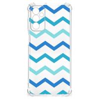 Samsung Galaxy M13 4G | M23 Doorzichtige Silicone Hoesje Zigzag Blauw