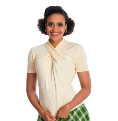 Banned Flora Jersey Top Cream-XL