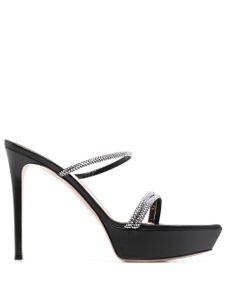 Gianvito Rossi sandales plateforme 130 mm ornées de cristaux - Noir