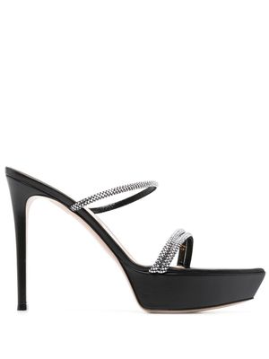 Gianvito Rossi sandales plateforme 130 mm ornées de cristaux - Noir