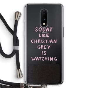Christian Grey: OnePlus 7 Transparant Hoesje met koord