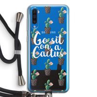 Cactus quote: Samsung Galaxy A50 Transparant Hoesje met koord