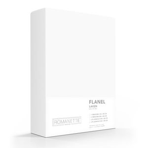 Flanellen Lakens Romanette Wit-240 x 260 cm