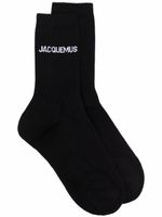 Jacquemus chaussettes nervurées à logo imprimé - Noir