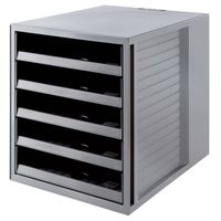 Ladebak SCHRANK-SET KARMA, DIN A4, 5 open laden, grijs