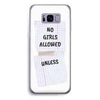 No Girls Allowed Unless: Samsung Galaxy S8 Plus Transparant Hoesje