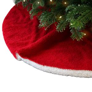 Unique Living kerstboomrok - rood - D90 cm - polyester - kerstboomkleed