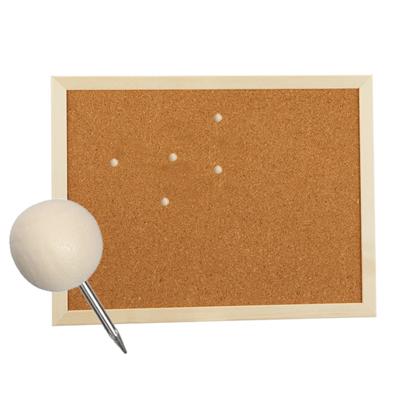Prikbord van kurk - 40 x 30 cm - inclusief 25x houten bol punaises - memobord - thuis - kantoor