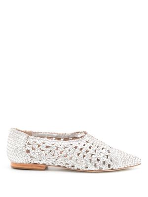 Sarah Chofakian ballerines Sapatilha Mykonos à design tressé - Argent