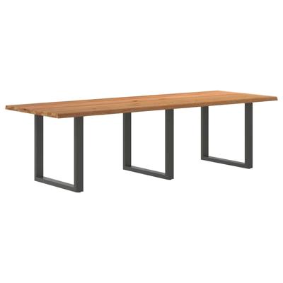 Eettafel rechthoekig 280x100x74 cm massief eikenhout lichtbruin