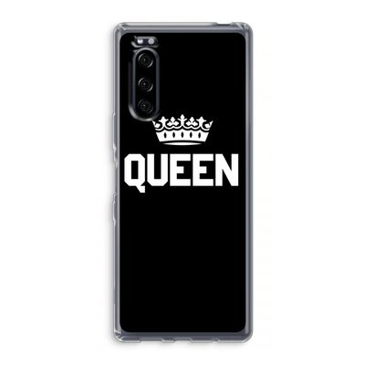 Queen zwart: Sony Xperia 5 Transparant Hoesje