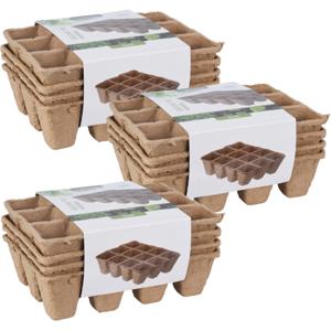 Pro Garden Stekpotje / kweekpot - 16x stuks - 16 x 12 x 5 cm - turfpotjes - moestuinpotjes