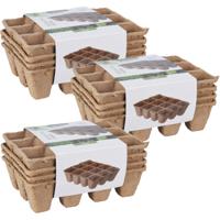Pro Garden Stekpotje / kweekpot - 16x stuks - 16 x 12 x 5 cm - turfpotjes - moestuinpotjes
