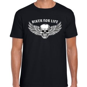 Biker for life fashion t-shirt motorrijder zwart voor heren