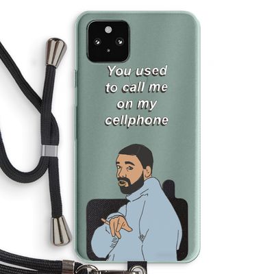Hotline bling: Pixel 5a 5G Transparant Hoesje met koord