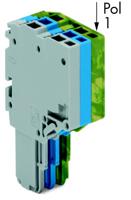 WAGO 2020-203/000-038 Connector, female Grijs, Blauw, Groen, Geel 50 stuk(s)