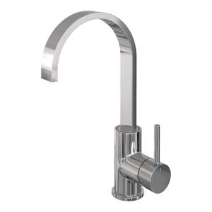 Brauer Chrome carving Wastafelmengkraan opbouw - hoog - draaibaar - platte uitloop - model a - chroom 5-CE-003-S4