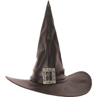 Verkleed heksenhoed - zwart - voor volwassenen - Luxe Halloween hoofddeksels