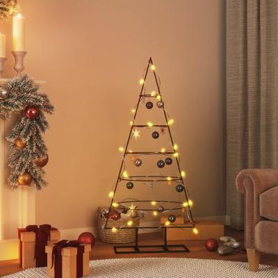 VidaXL Kerstdecoratie kerstboom 125 cm metaal zwart