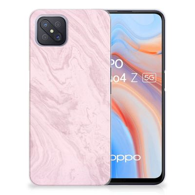 OPPO Reno4 Z | A92s TPU Siliconen Hoesje Marble Pink - Origineel Cadeau Vriendin OPPO Reno4 Z | A92s TPU Siliconen Hoesje Marble Pink - Origineel Cadeau Vriendin