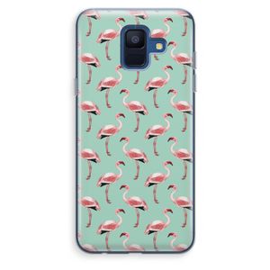 Flamingoprint groen: Samsung Galaxy A6 (2018) Transparant Hoesje