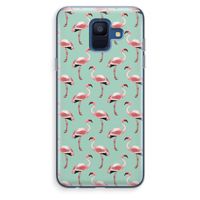 Flamingoprint groen: Samsung Galaxy A6 (2018) Transparant Hoesje