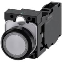 Siemens 3SU11000AB701FA0 3SU1100-0AB70-1FA0 Druktoets Kunststof frontring, Rond Knop Zwart, Helder 1 stuk(s)
