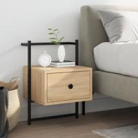 Nachtkastje wandgemonteerd 35x30x51 cm hout sonoma eikenkleurig