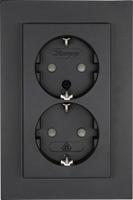 Enzo Kopp hk07 antraciet inbouw stopcontact ra dubbel + kinderbeveiliging - 4623115