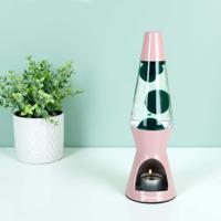Waxinelicht lavalamp - Roze met groene lava