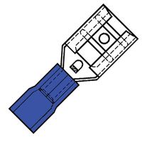 Geïsoleerde Vlakstekerhuls blauw 4,8x0,5mm voor draad 1,5-2,5 mm2 100 stuks 100380 Klemko