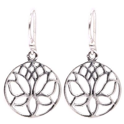 Oorbellen Lotus Messing Zilverkleur