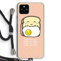 Sleep All Day: Pixel 5a 5G Transparant Hoesje met koord