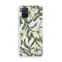 Wit bloemenpatroon: Galaxy A71 Transparant Hoesje
