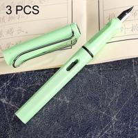 3 PC's School Office Extra fijn Titanium legering Nib transparante zuiger Vulpen (lichtgroen) willekeurige levering (0.5mm/0.38mm Nib)